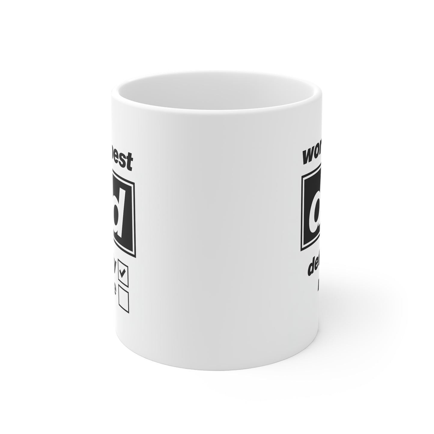 World's Best Dad Mug — 'Definitely' Checked Funny Father's Day Coffee Cup