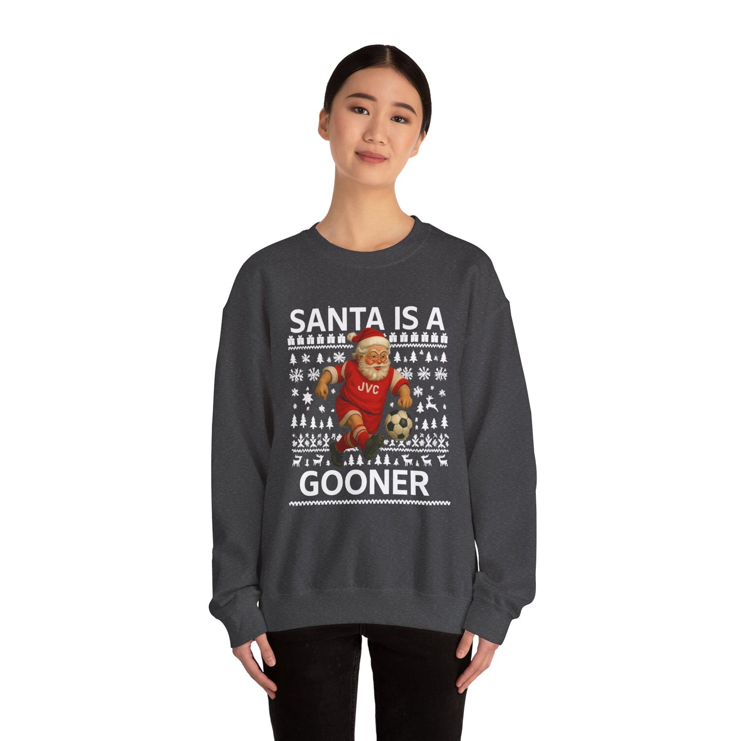 Santa Is A Gooner Sweatshirt — Christmas Crewneck for Football Fans