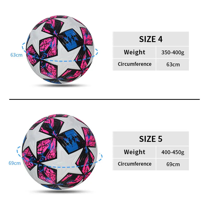 Pro Match & Training Football – Seamless PU Soccer Ball (Size 4 / 5) | Outdoor Professional Grip & Flight Control