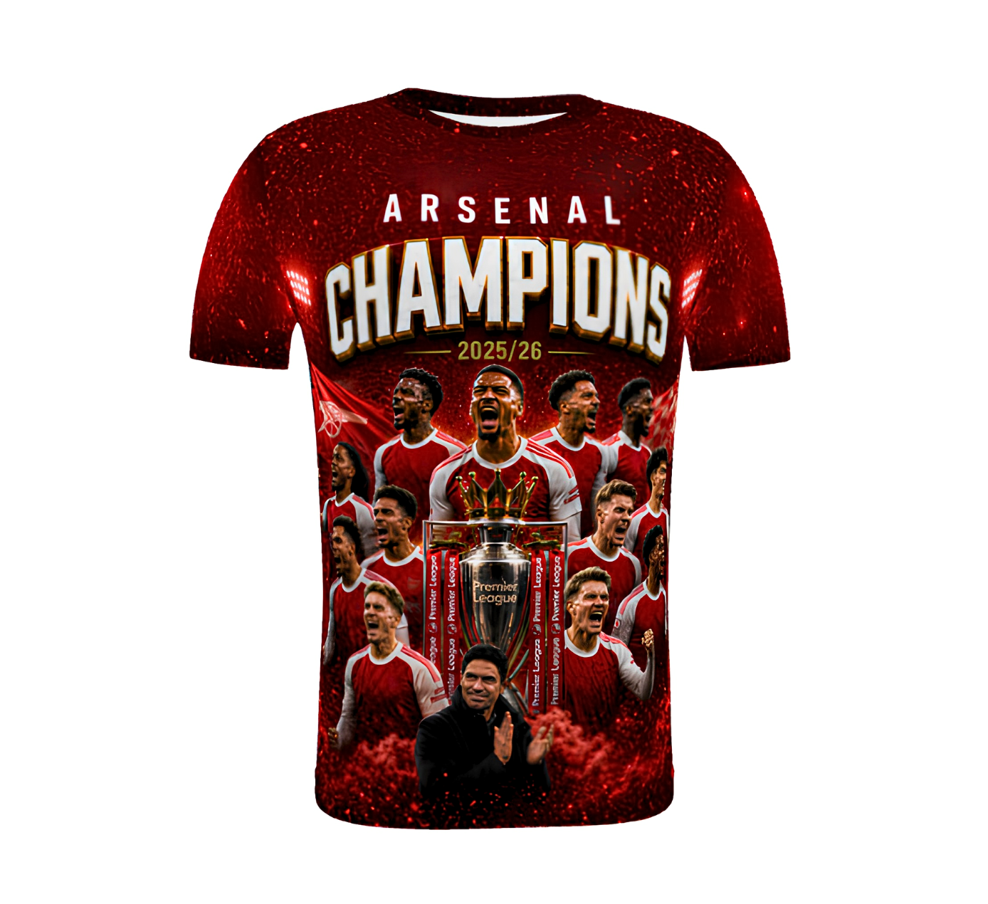 Arsenal Premiership Champions 2025/26 All-Over Print Performance T