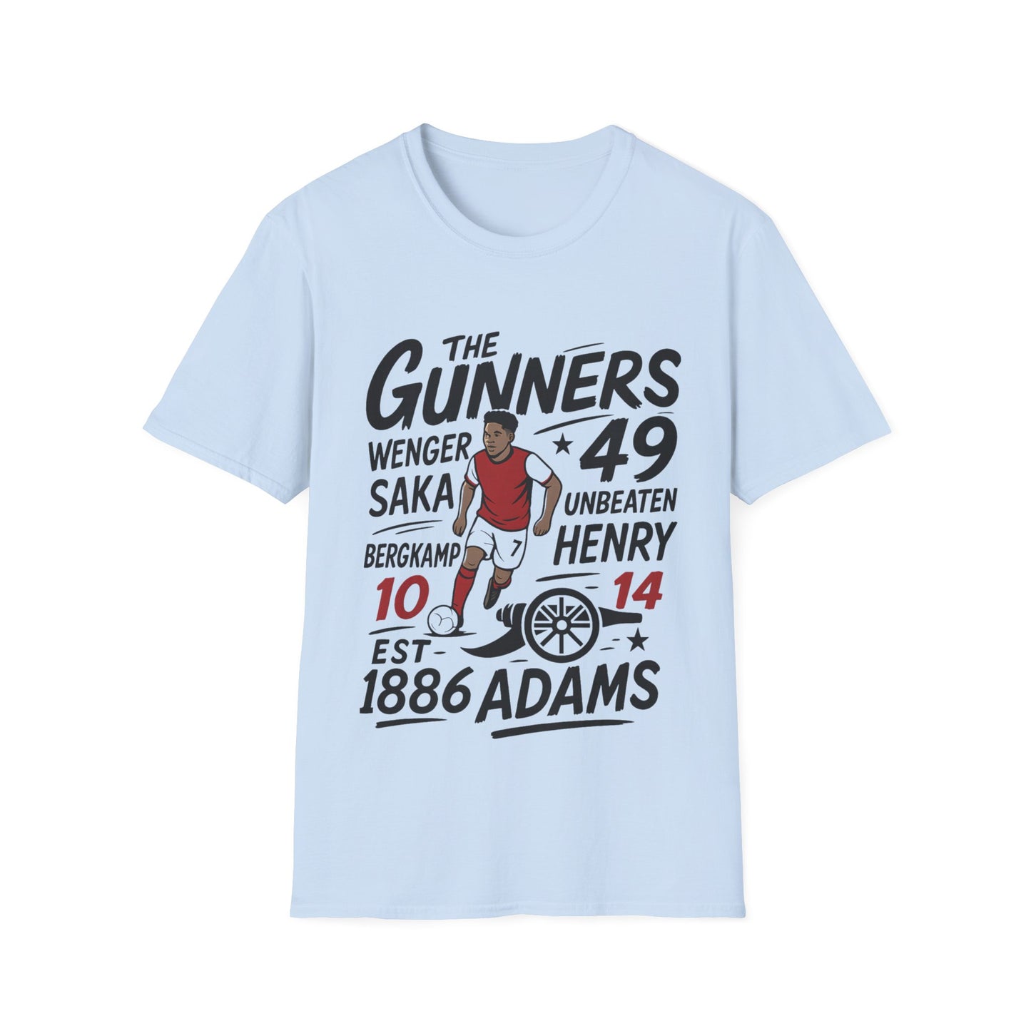 The Gunners Arsenal T-Shirt — Arsenal Legends Shirt (Wenger, Henry, Bergkamp, Saka)