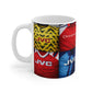 Arsenal Mug Inspired Retro Football Jersey Collage  — Vintage Arsenal Kit Coffee Cup