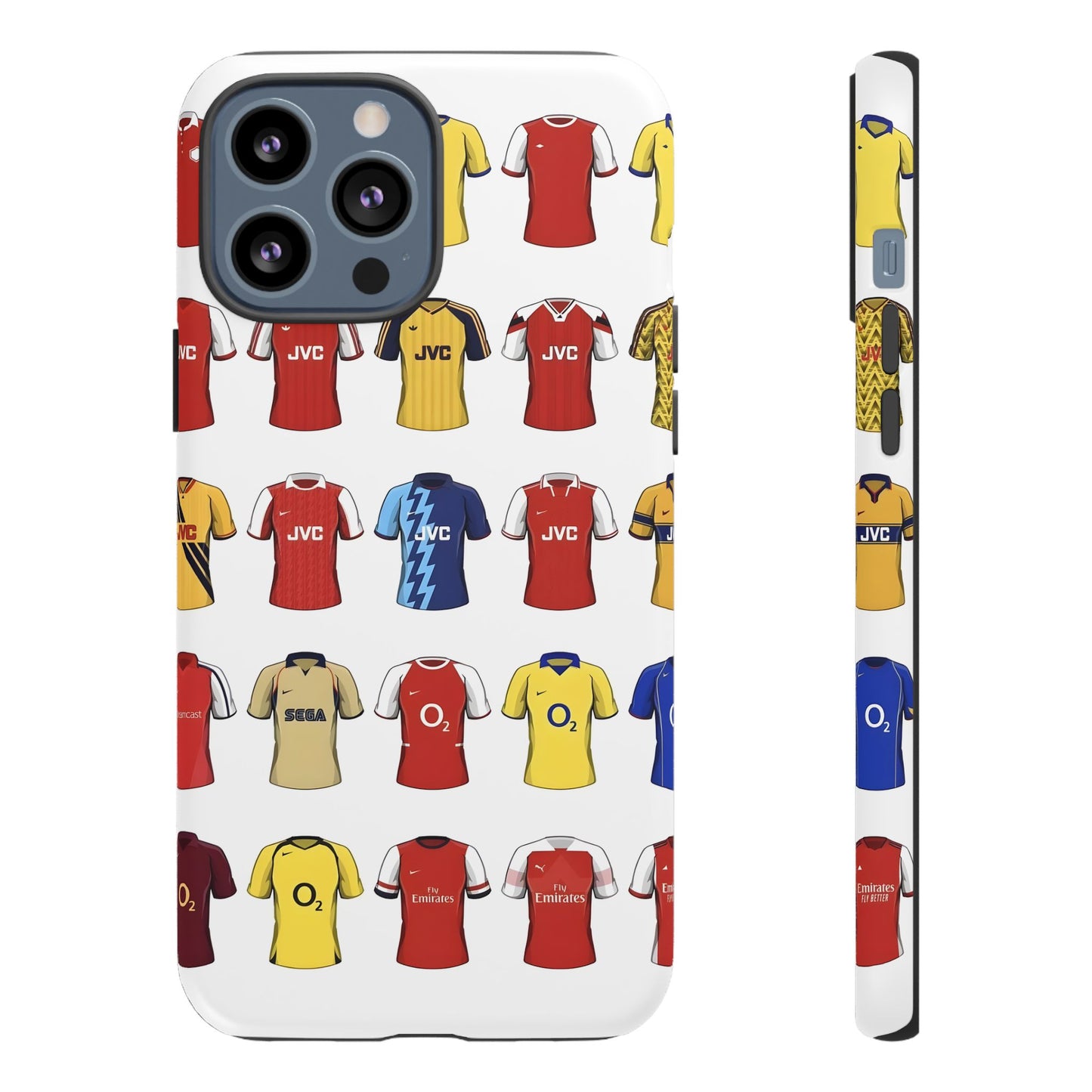 Arsenal Football Jersey Pattern Phone Case – Vintage Kit Collage Tough Cases
