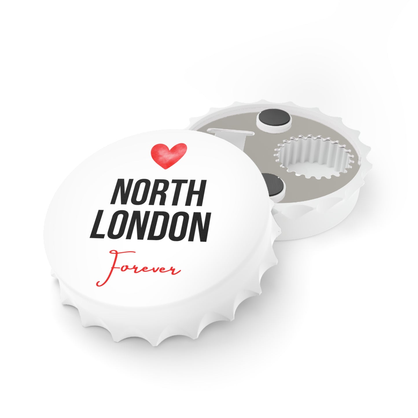 Arsenal Fan Bottle Opener — North London Forever Heart Design