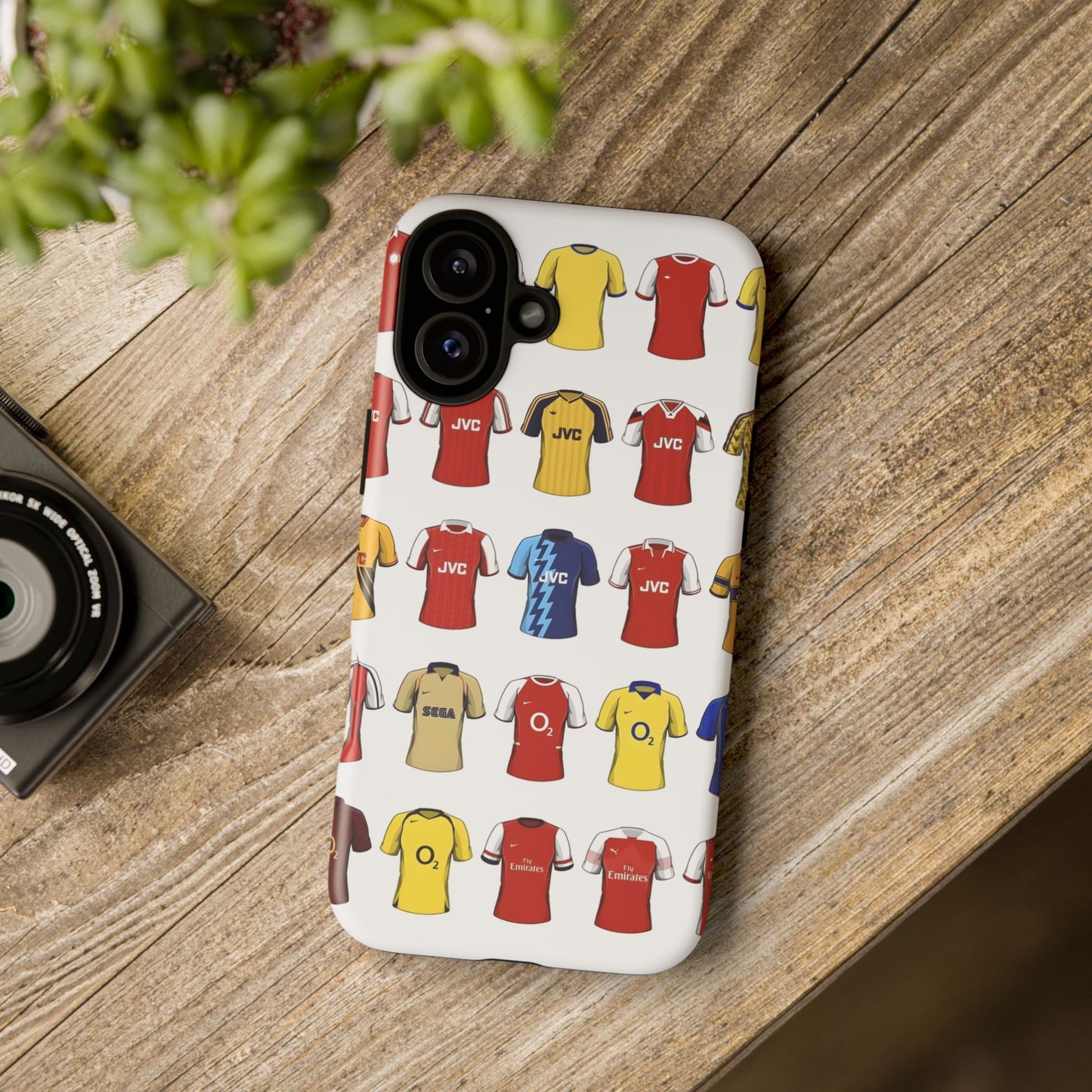Arsenal Football Jersey Pattern Phone Case – Vintage Kit Collage Tough Cases