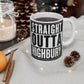 Arsenal Mug — “Straight Outta Highbury” Bold Black & White Typography Coffee Mug