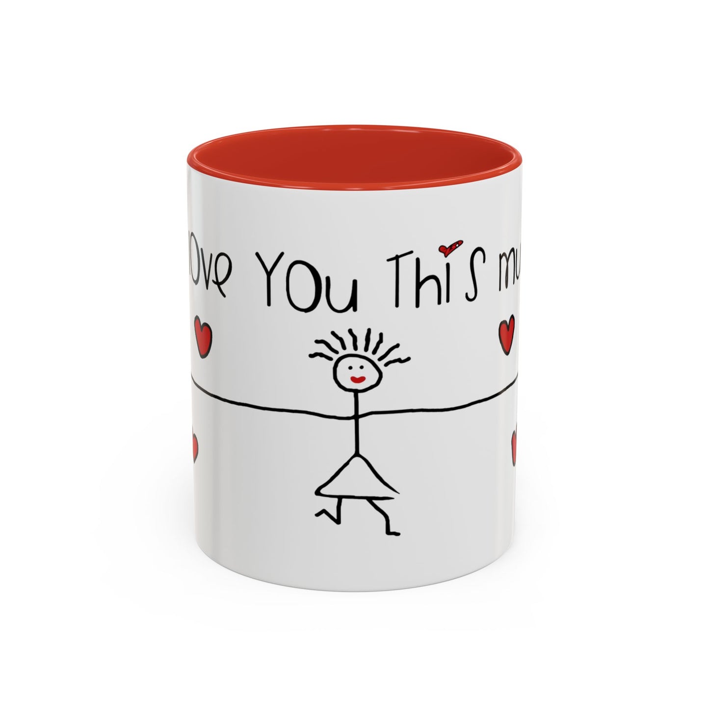 I Love You This Much Coffee Mug — Cute Stick Figure Heart Gift for Valentine’s Day & Anniversaries