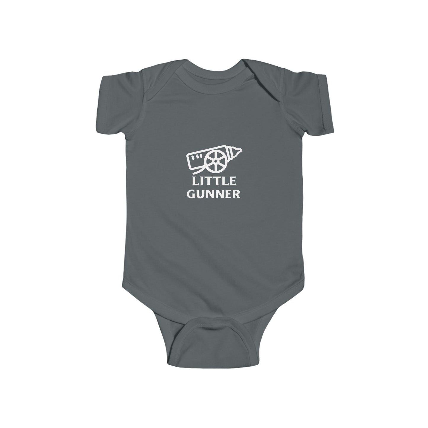 Baby Bodysuit - "Little Gunner" Cannon Graphic Infant Onesie (Newborn to 24M)