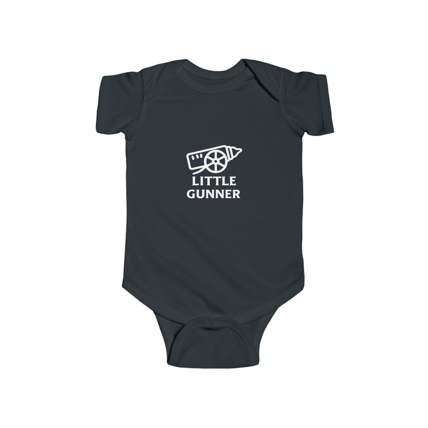 Baby Bodysuit - "Little Gunner" Cannon Graphic Infant Onesie (Newborn to 24M)