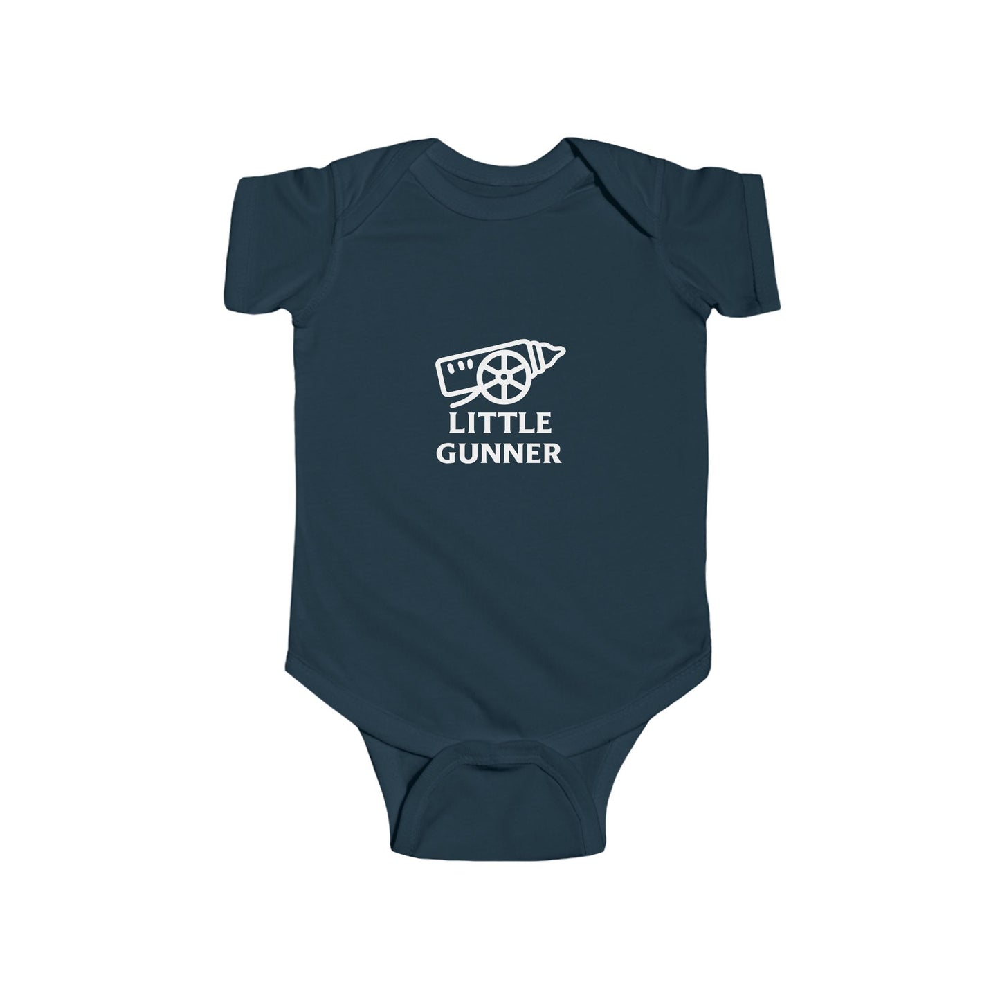 Baby Bodysuit - "Little Gunner" Cannon Graphic Infant Onesie (Newborn to 24M)