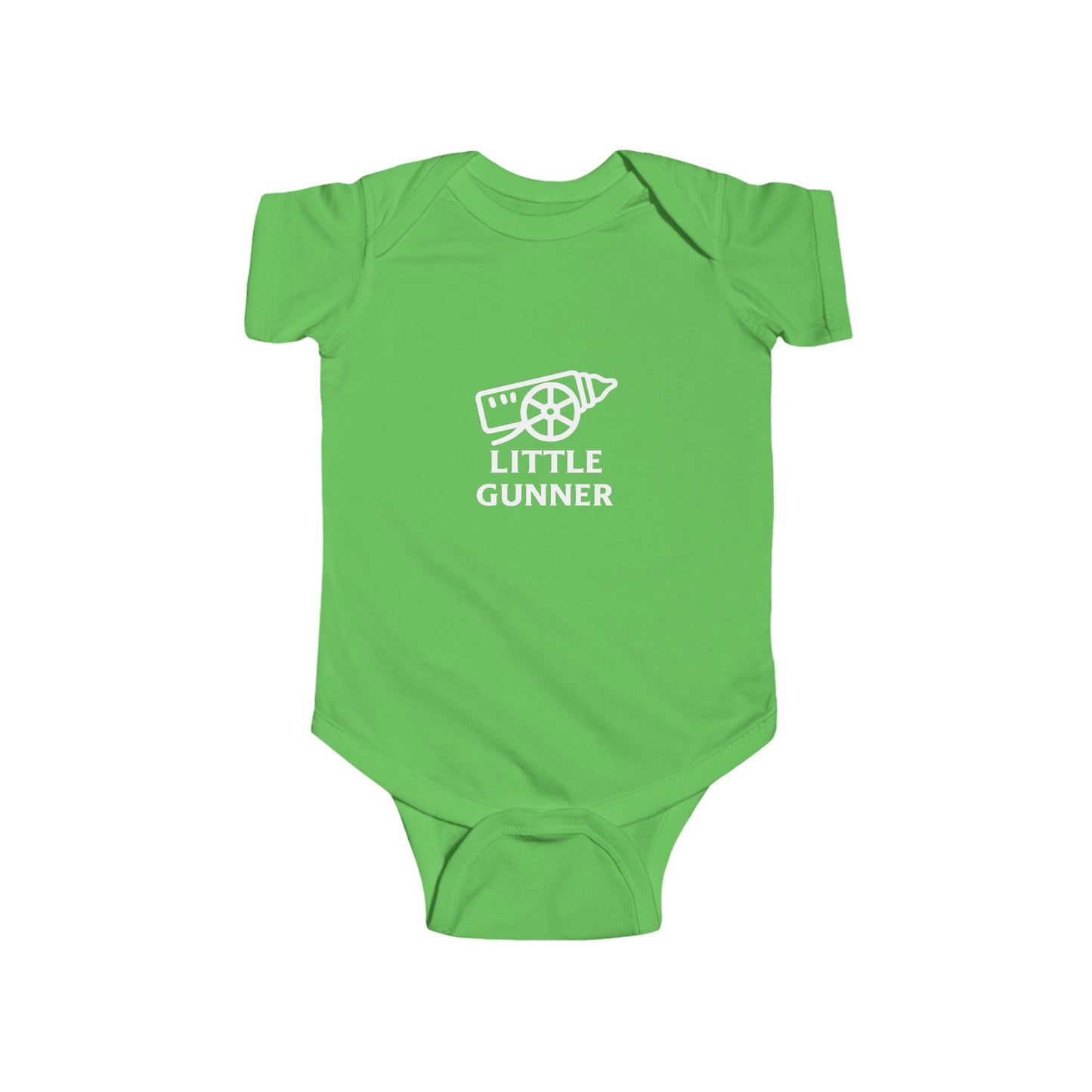 Baby Bodysuit - "Little Gunner" Cannon Graphic Infant Onesie (Newborn to 24M)