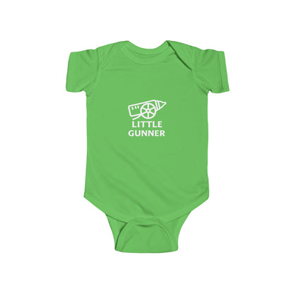 Baby Bodysuit - "Little Gunner" Cannon Graphic Infant Onesie (Newborn to 24M)
