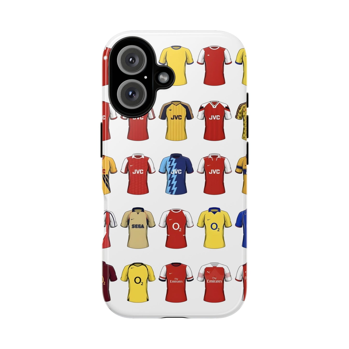 Arsenal Football Jersey Pattern Phone Case – Vintage Kit Collage Tough Cases