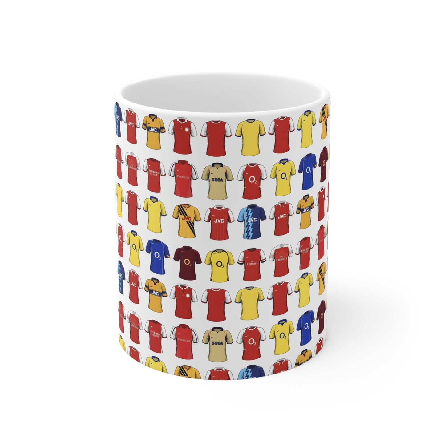 Arsenal Soccer Jersey Pattern Ceramic Coffee Mug — 11oz