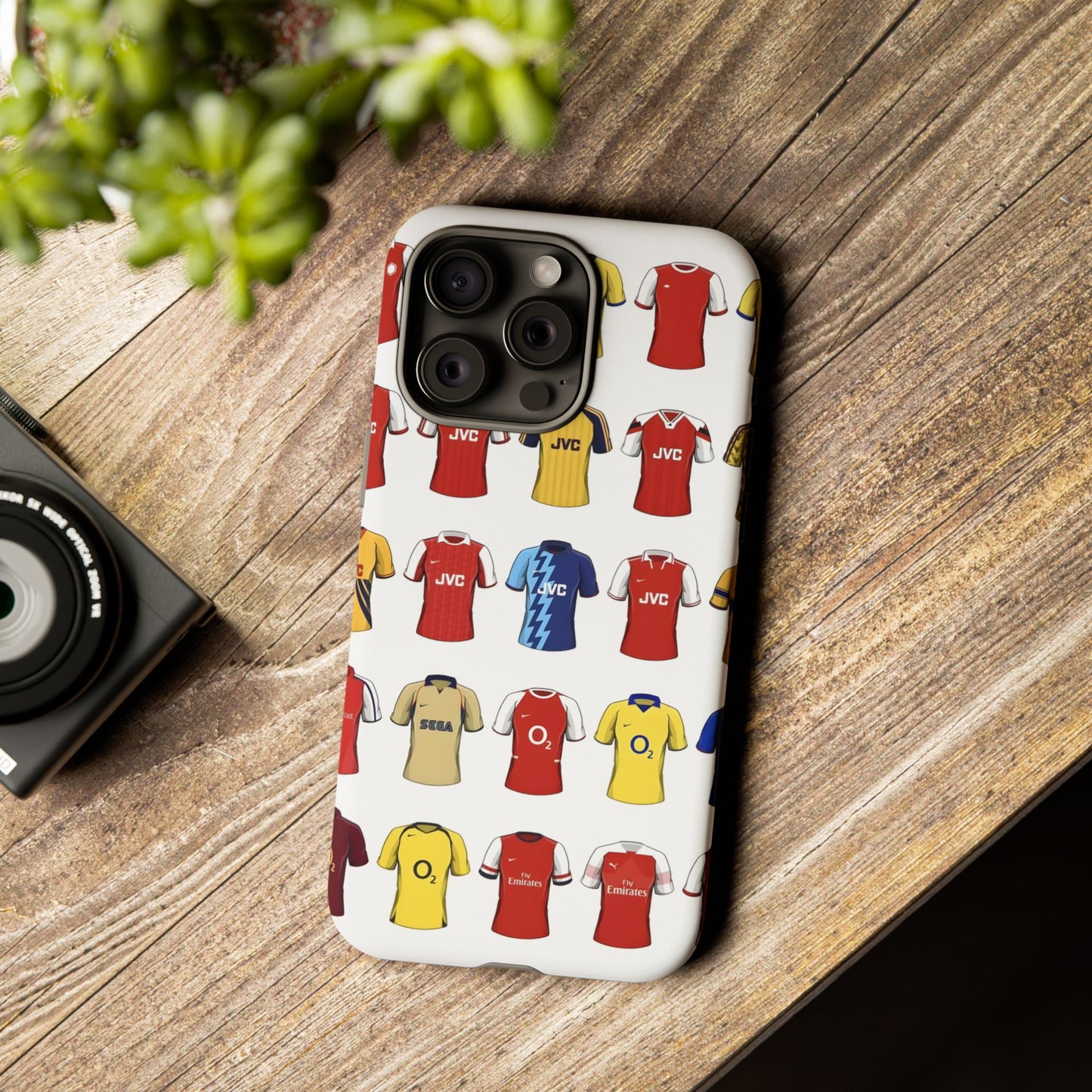Arsenal Football Jersey Pattern Phone Case – Vintage Kit Collage Tough Cases