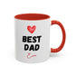 Best Dad Ever Accent Coffee Mug — Heart Design Father's Day Gift