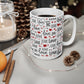 Love Pattern Ceramic Mug — 11oz & 15oz Valentine’s Coffee Cup