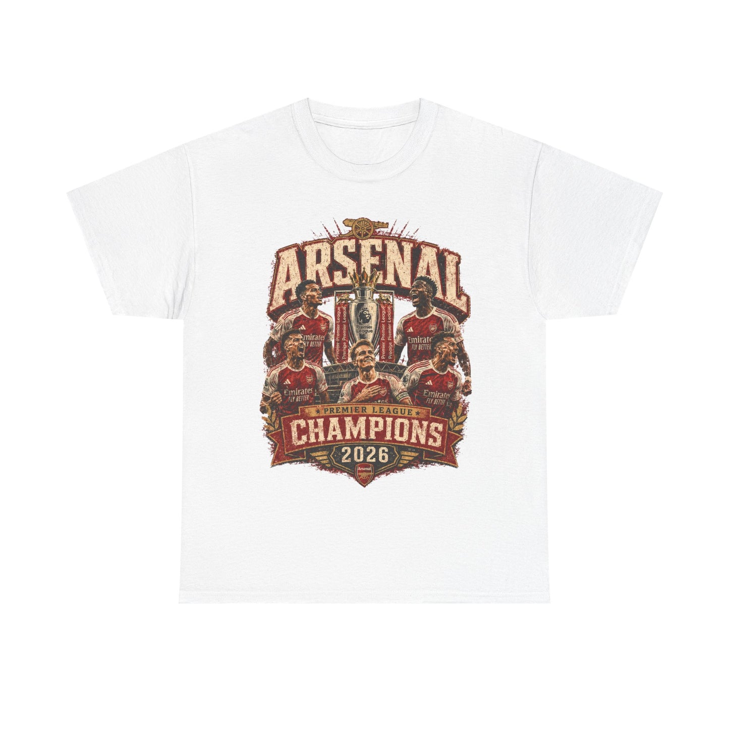 Arsenal 2026 Champions T-Shirt — Retro Team Trophy Football Tee
