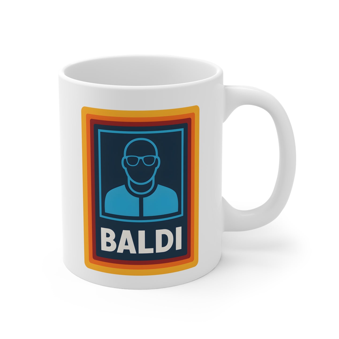 Baldi Retro Badge Mug — Funny Teacher/Geek Coffee Cup