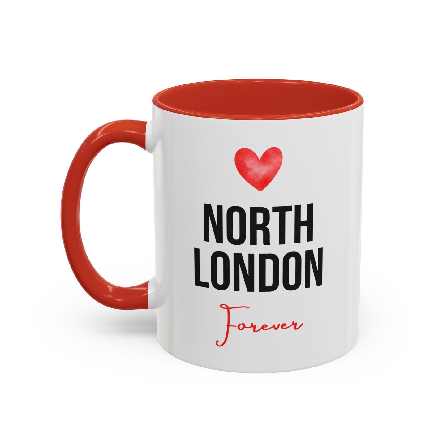 North London Forever Mug – Red Heart Football Coffee Cup (11oz)