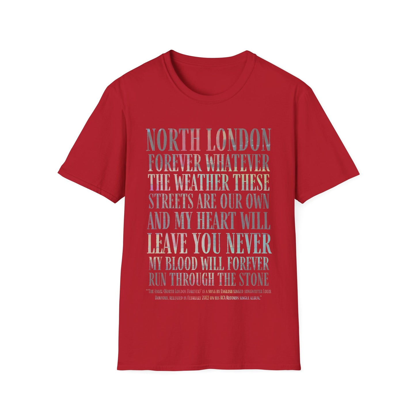North London Typography T-Shirt — Pastel Lyrics Tee