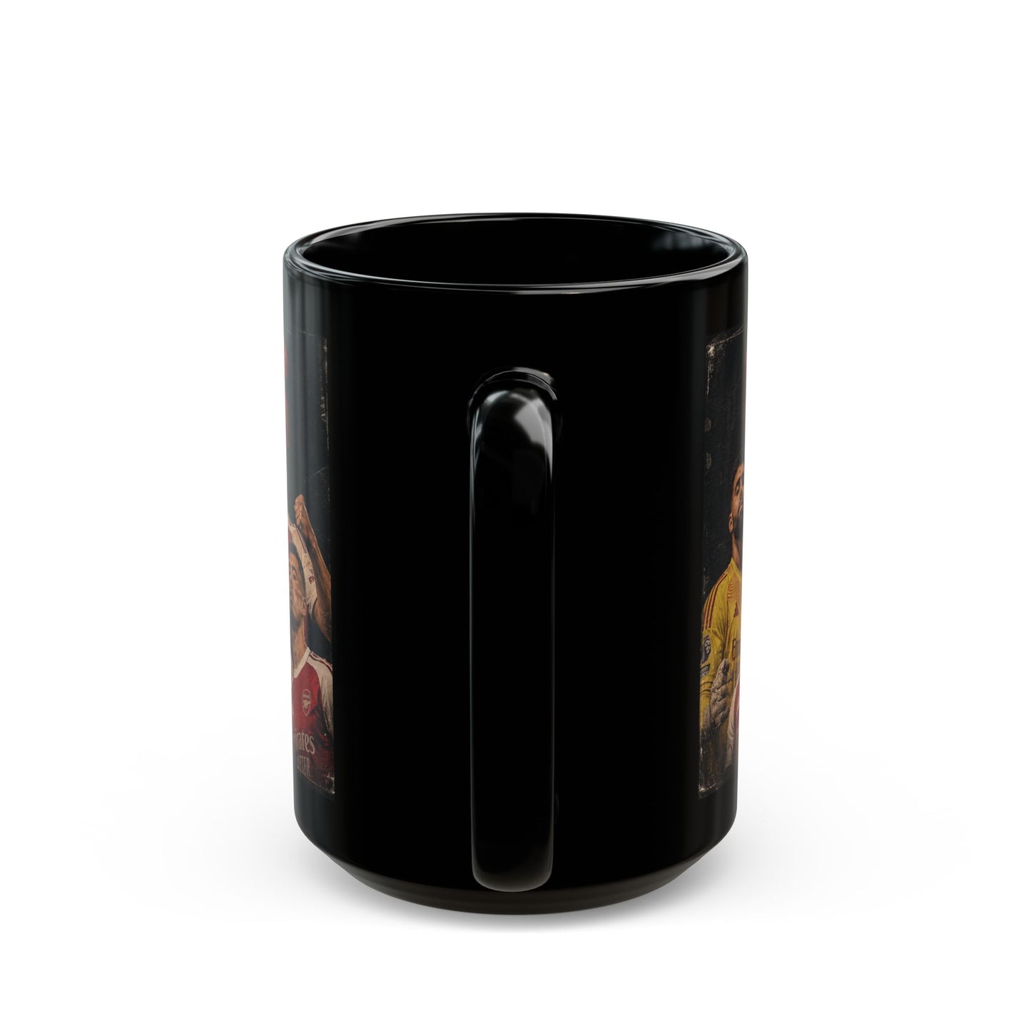 Arsenal Champions Football Team Black Mug — Arsenal Players Trophy Design (11oz/15oz)