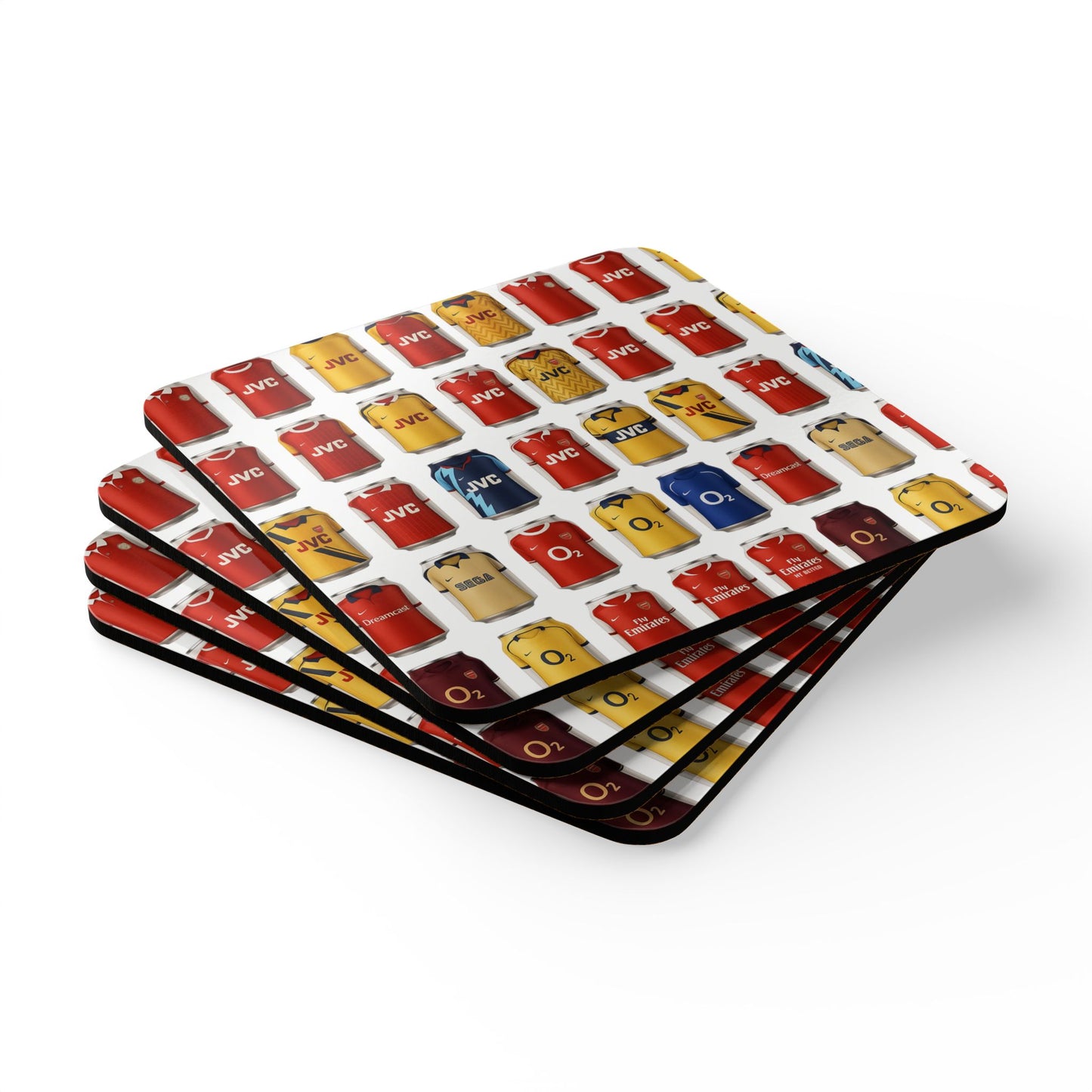 Arsenal Beer Can Coaster Set — Retro Football Kit Pattern (Set of 6)