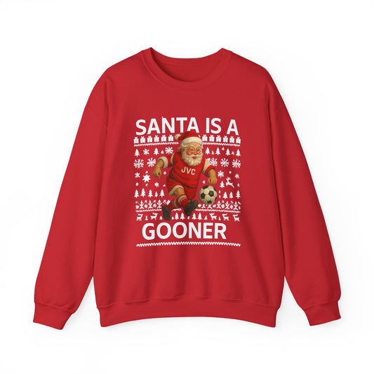 Santa Is A Gooner Sweatshirt — Christmas Crewneck for Football Fans