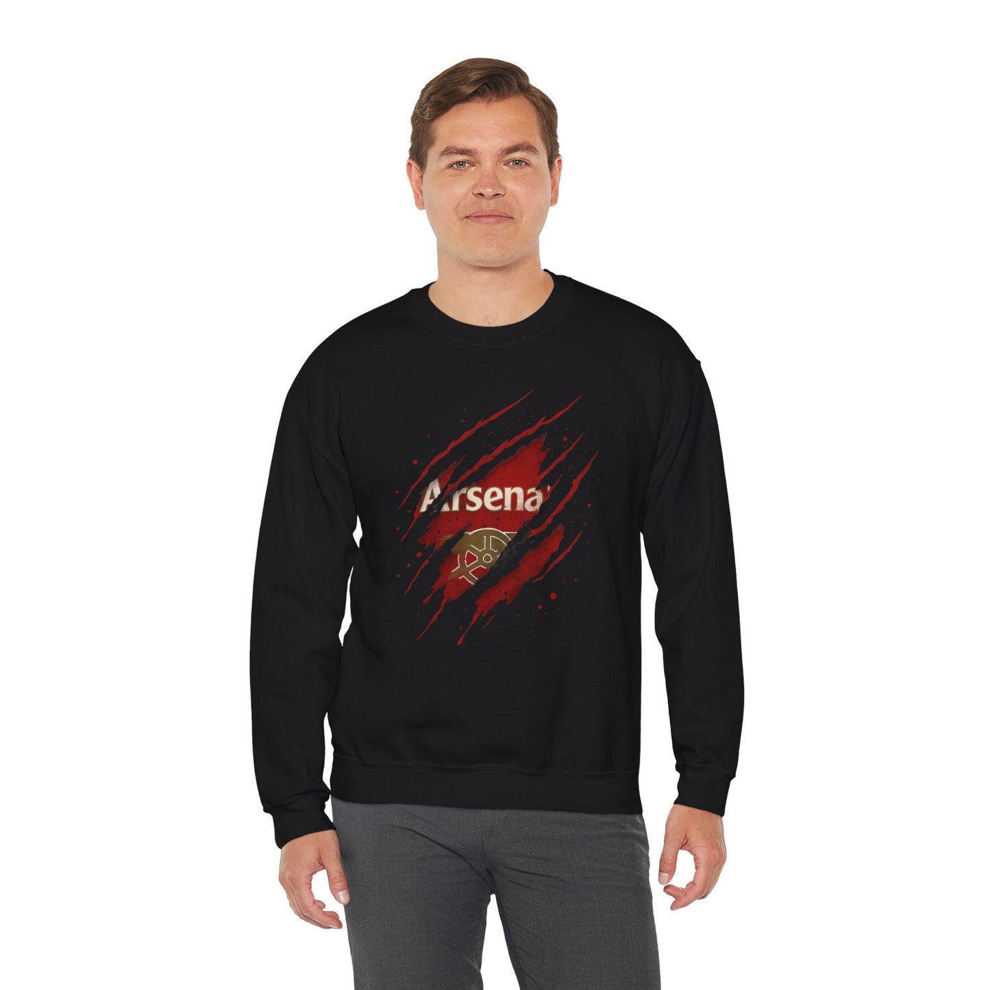 Arsenal Ripped Logo Crewneck Sweatshirt — Football Fan Pullover