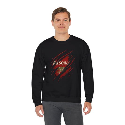 Arsenal Ripped Logo Crewneck Sweatshirt — Football Fan Pullover