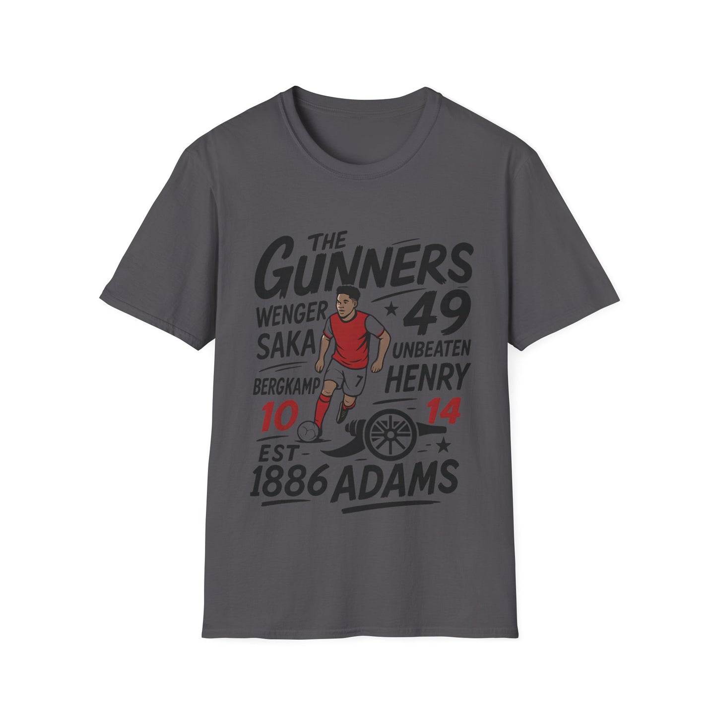 The Gunners Arsenal T-Shirt — Arsenal Legends Shirt (Wenger, Henry, Bergkamp, Saka)