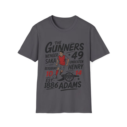 The Gunners Arsenal T-Shirt — Arsenal Legends Shirt (Wenger, Henry, Bergkamp, Saka)