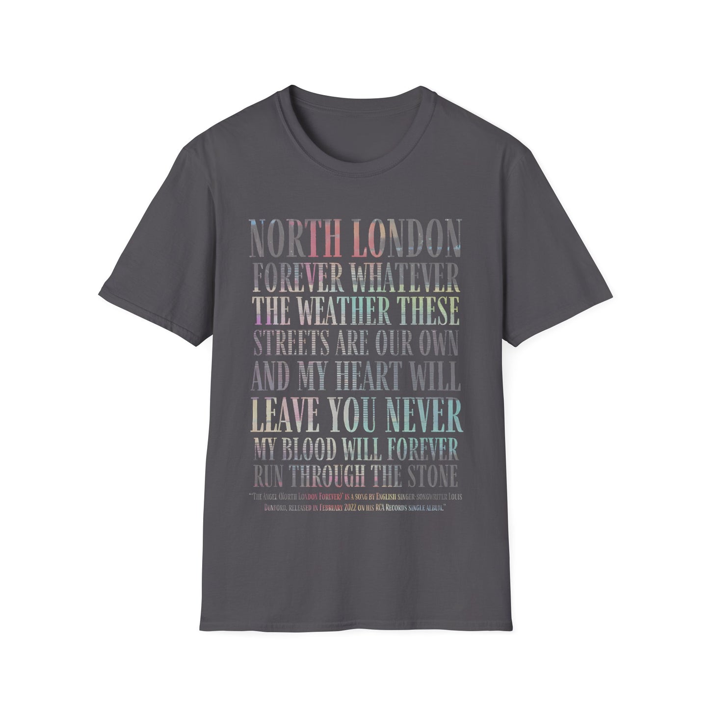 North London Typography T-Shirt — Pastel Lyrics Tee