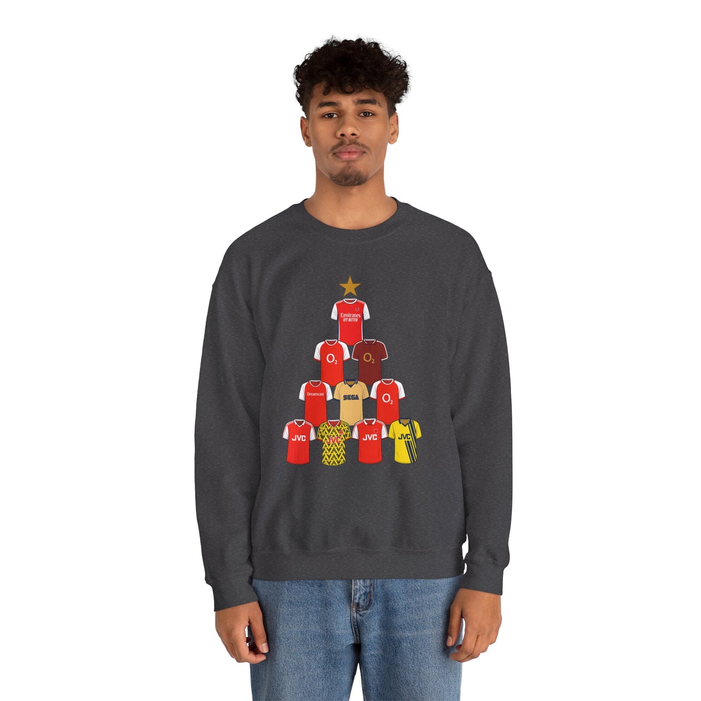 Football Jersey Christmas Tree Sweatshirt — Retro Kit Holiday Crewneck