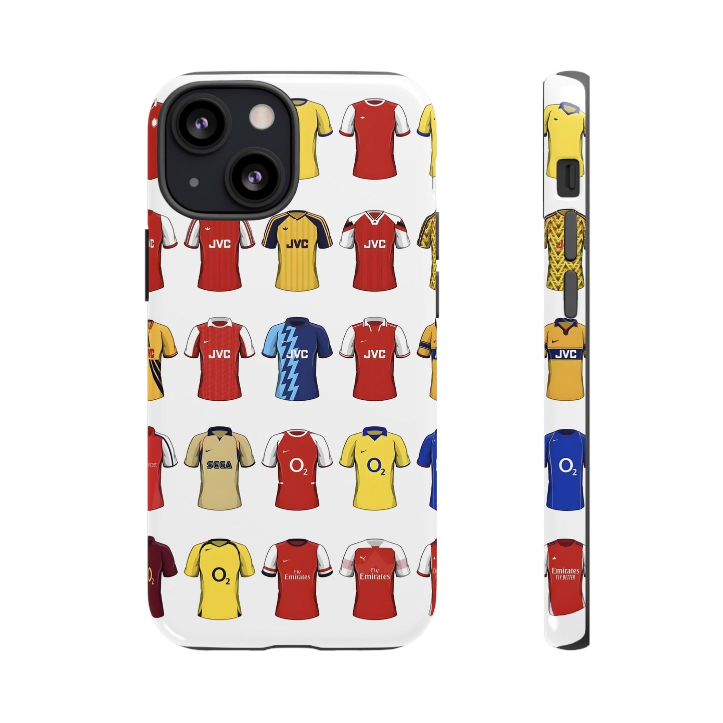 Arsenal Football Jersey Pattern Phone Case – Vintage Kit Collage Tough Cases