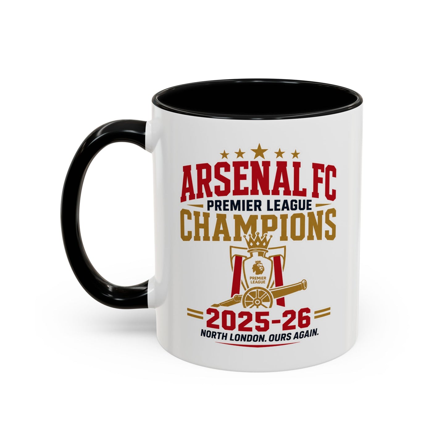 Arsenal FC Champions 2025-26 Accent Coffee Mug