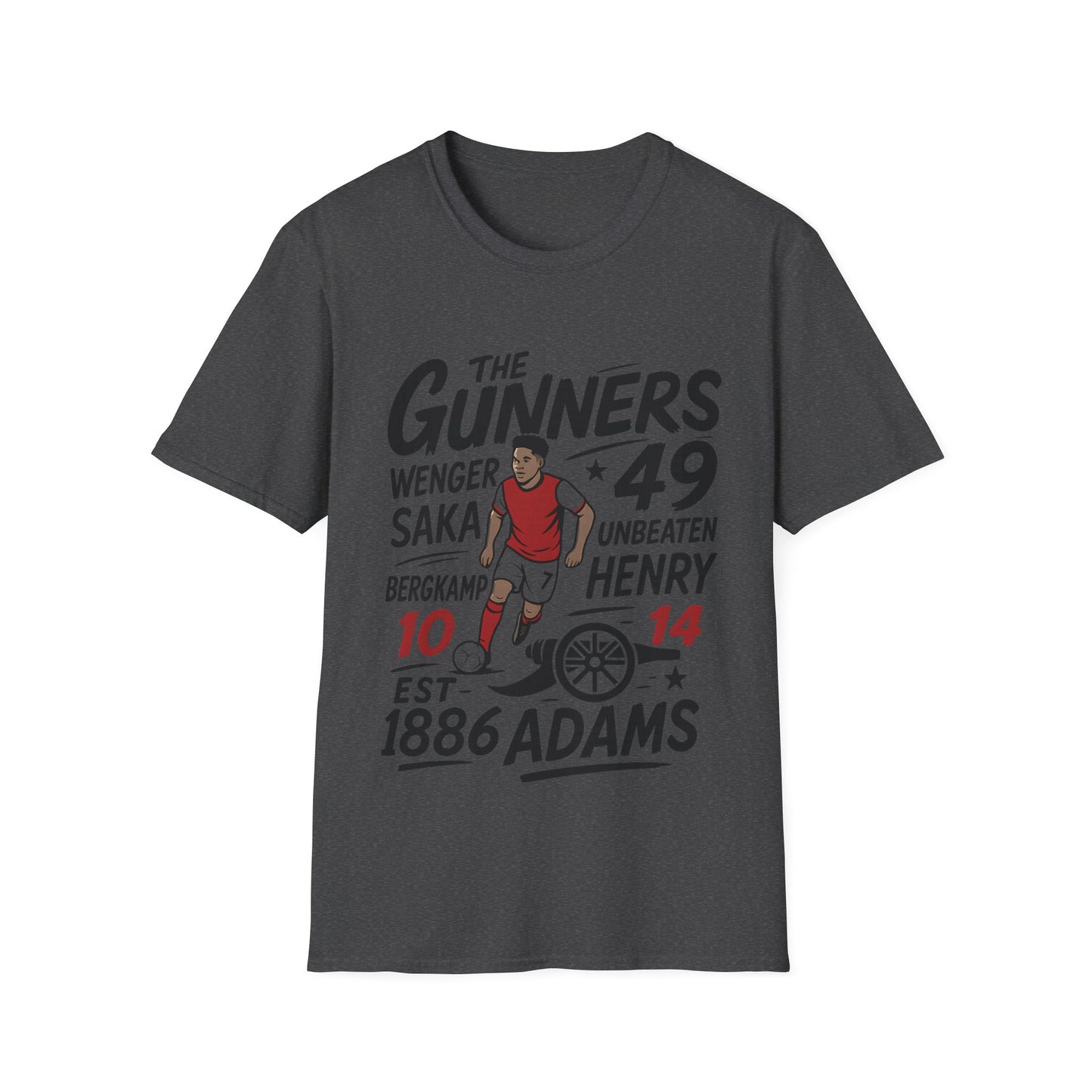 The Gunners Arsenal T-Shirt — Arsenal Legends Shirt (Wenger, Henry, Bergkamp, Saka)