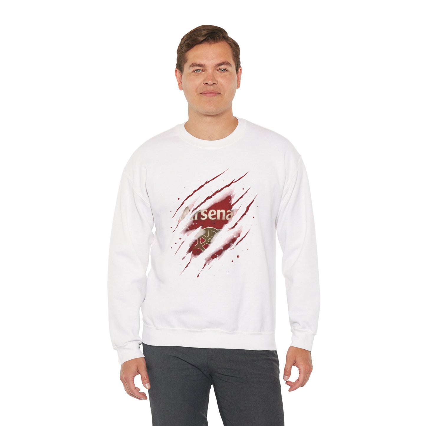 Arsenal Ripped Logo Crewneck Sweatshirt — Football Fan Pullover