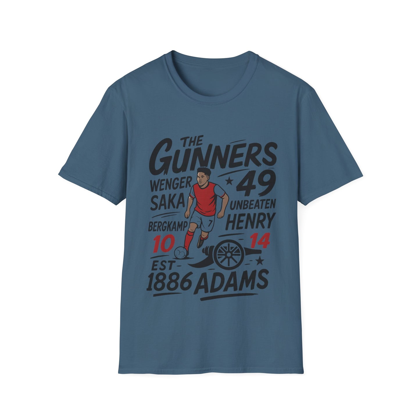 The Gunners Arsenal T-Shirt — Arsenal Legends Shirt (Wenger, Henry, Bergkamp, Saka)