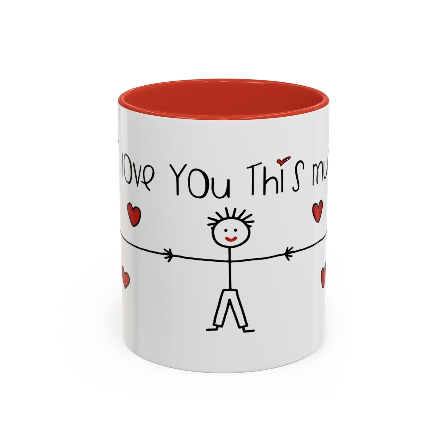 I Love You This Much Coffee Mug — For Her Cute Stick Figure Valentine Mug