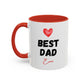 Best Dad Ever Accent Coffee Mug — Heart Design Father's Day Gift