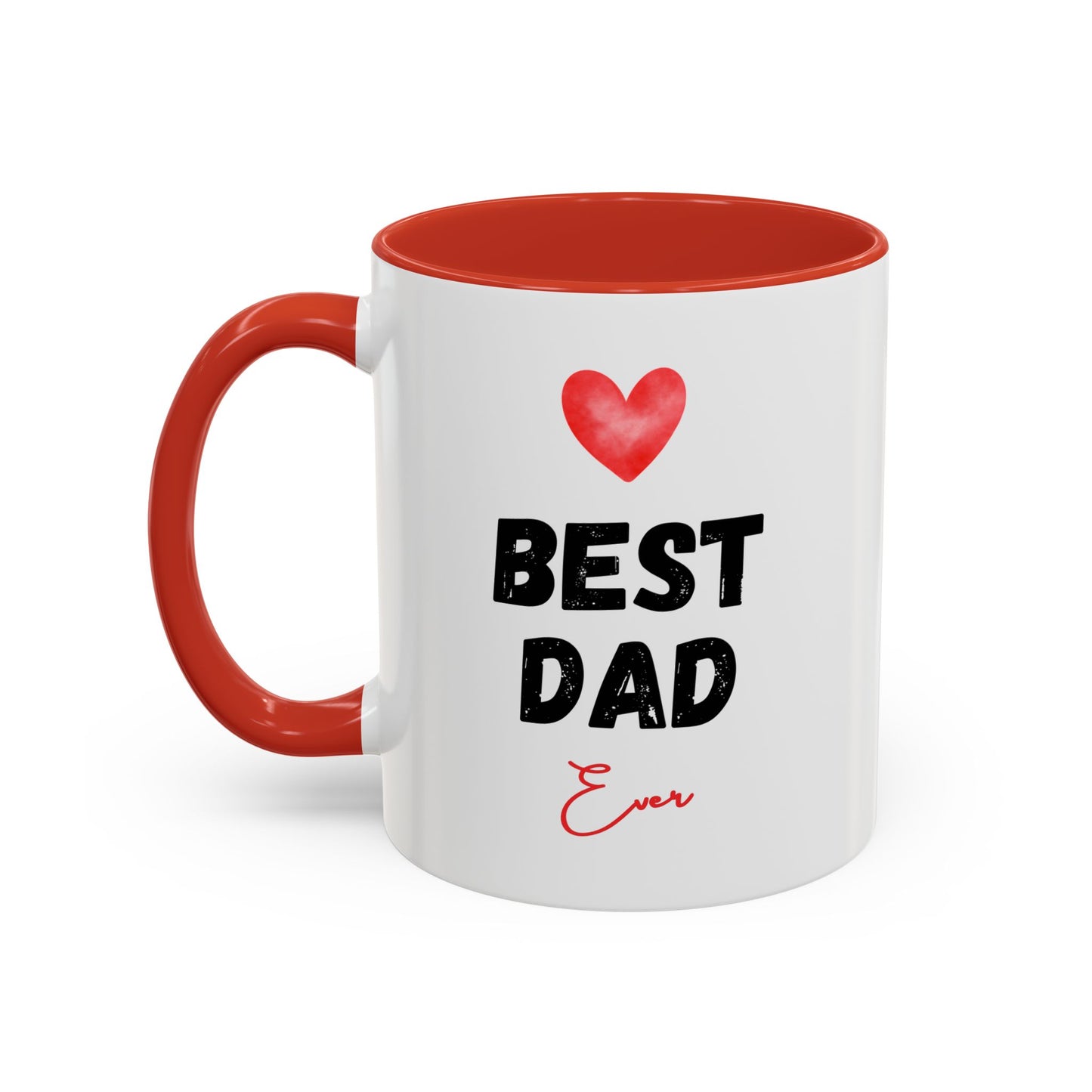 Best Dad Ever Accent Coffee Mug — Heart Design Father's Day Gift