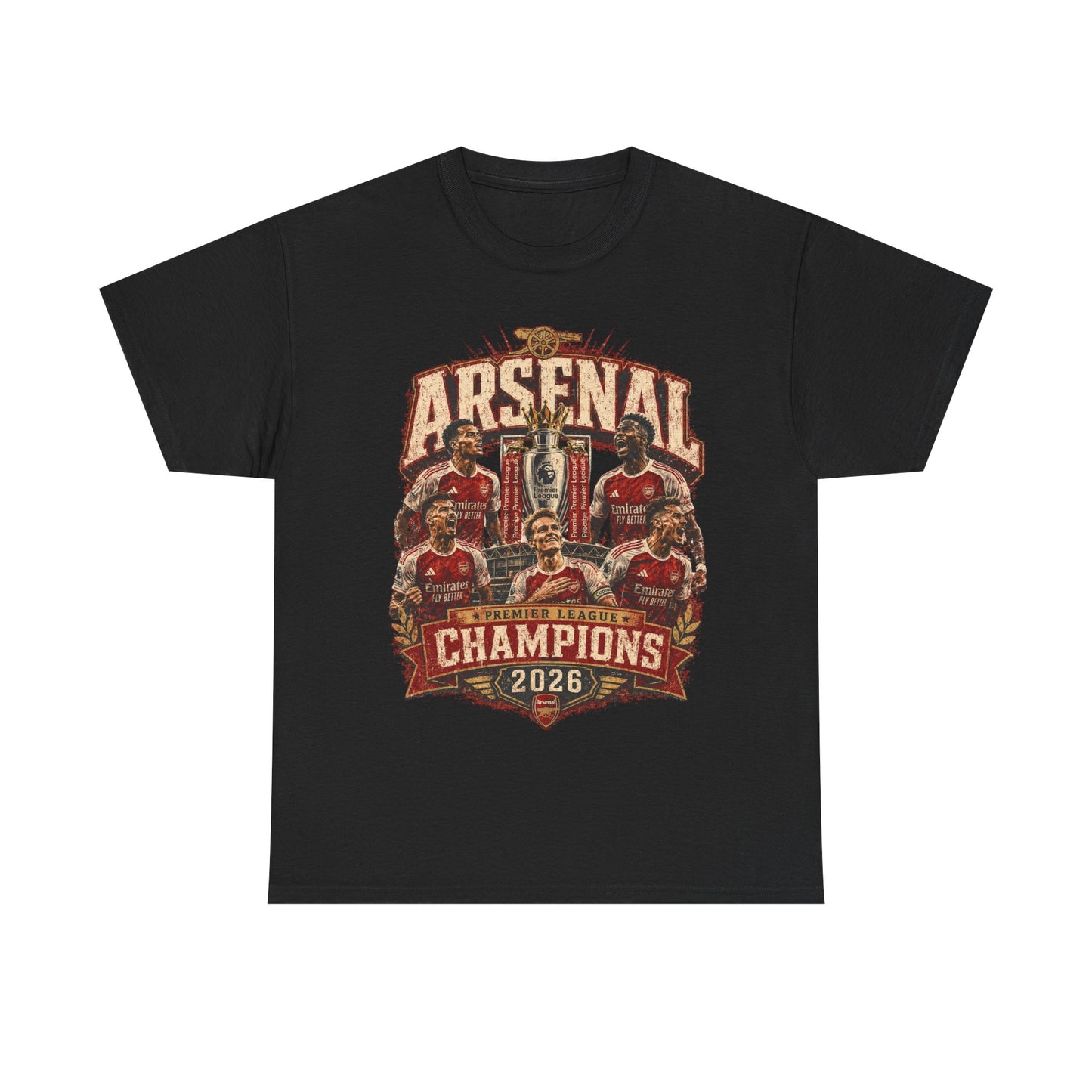 Arsenal 2026 Champions T-Shirt — Retro Team Trophy Football Tee
