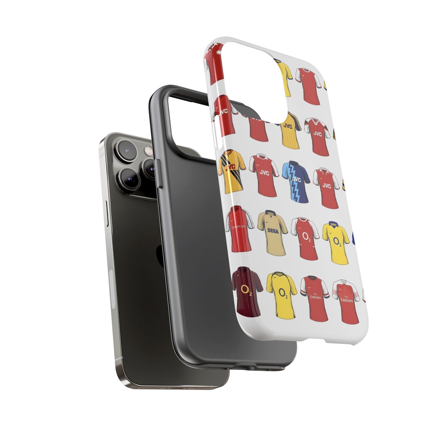 Arsenal Football Jersey Pattern Phone Case – Vintage Kit Collage Tough Cases