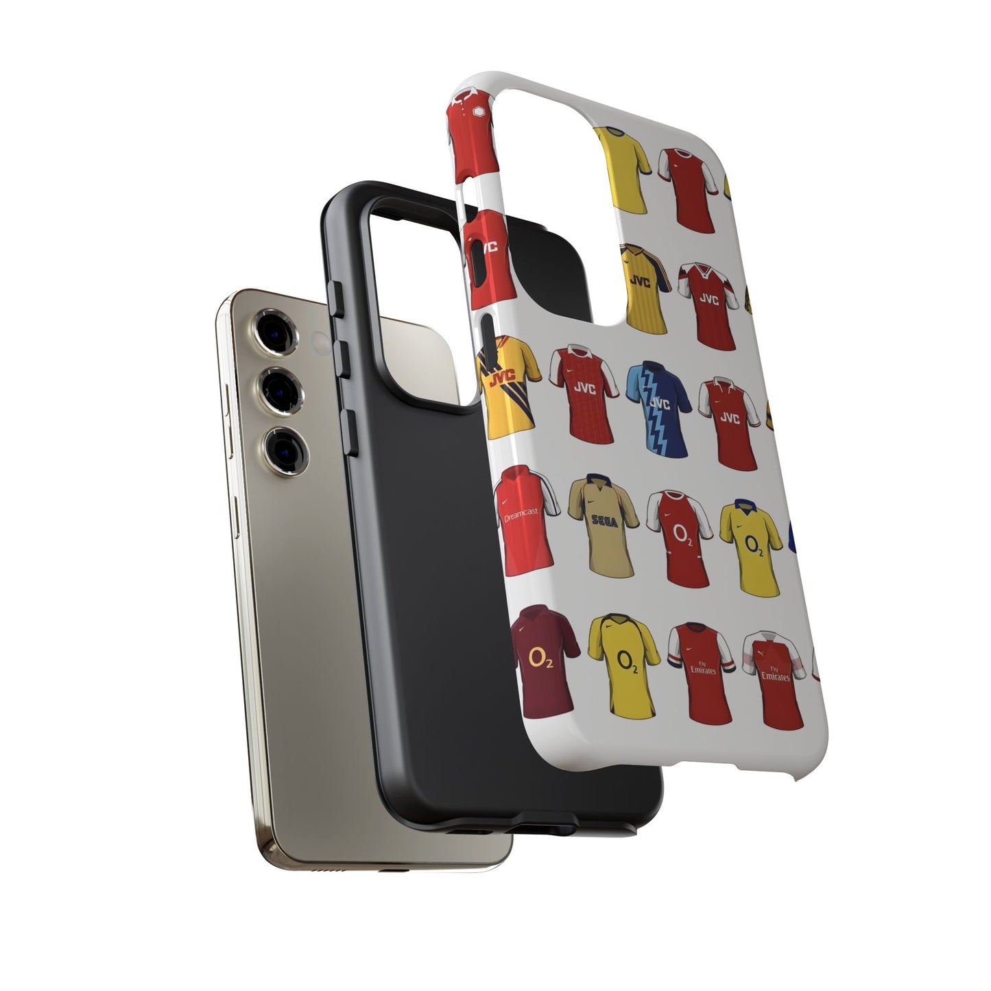 Arsenal Football Jersey Pattern Phone Case – Vintage Kit Collage Tough Cases