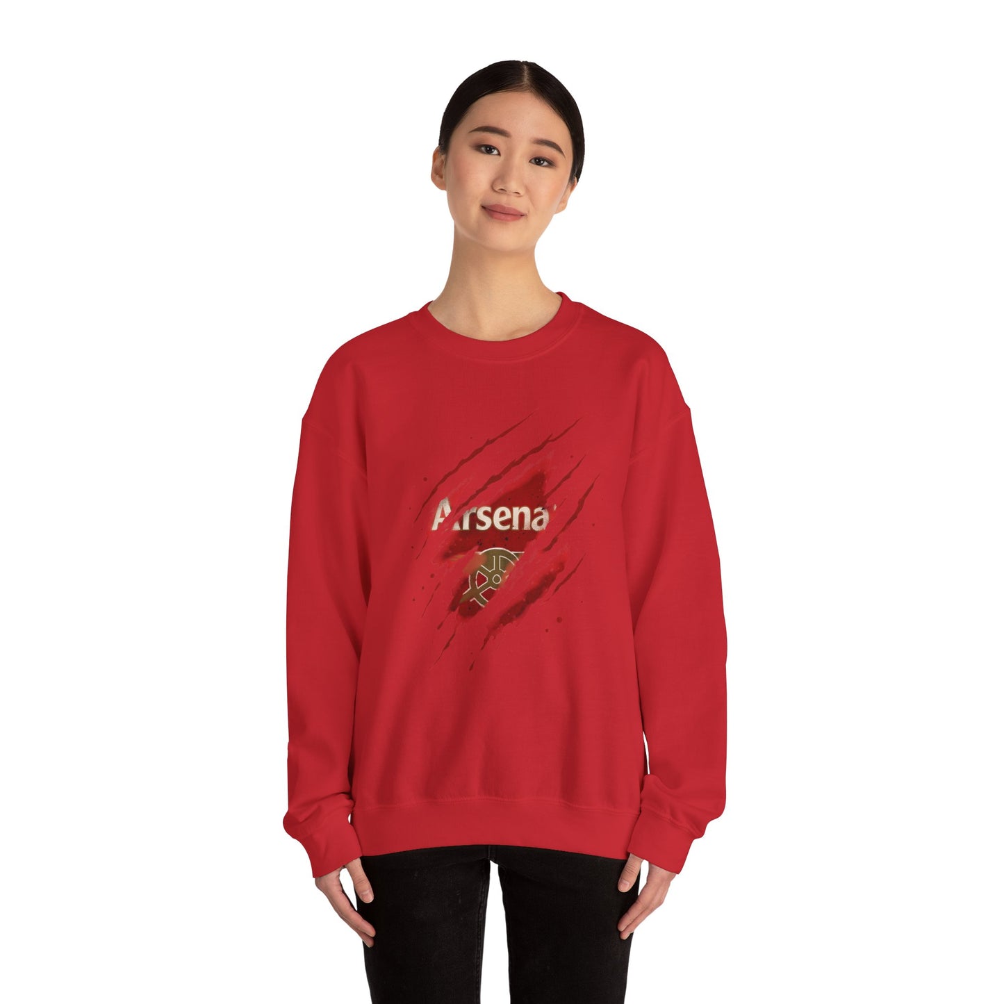 Arsenal Ripped Logo Crewneck Sweatshirt — Football Fan Pullover