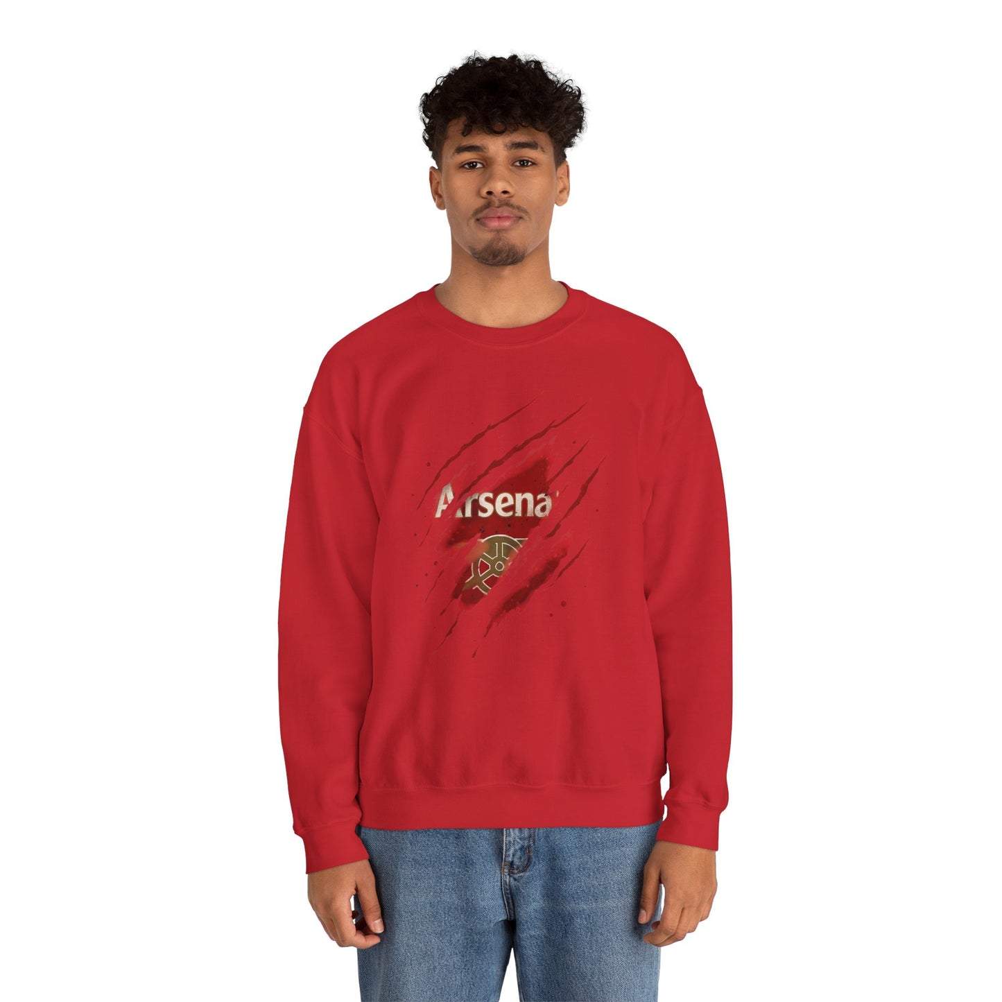 Arsenal Ripped Logo Crewneck Sweatshirt — Football Fan Pullover