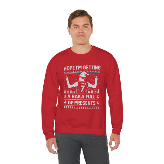 Arsenal Christmas Sweater  — "Hope I’m Getting A Saka Full Of Presents"