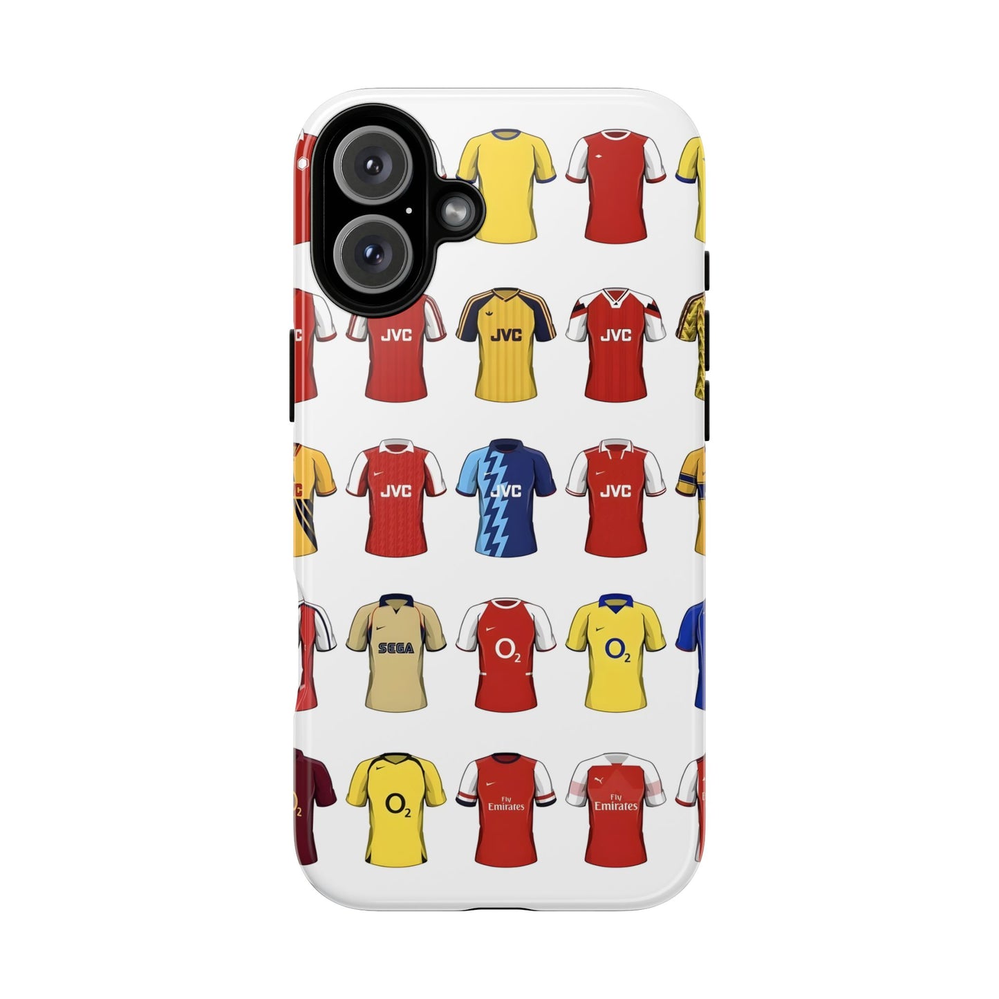 Arsenal Football Jersey Pattern Phone Case – Vintage Kit Collage Tough Cases