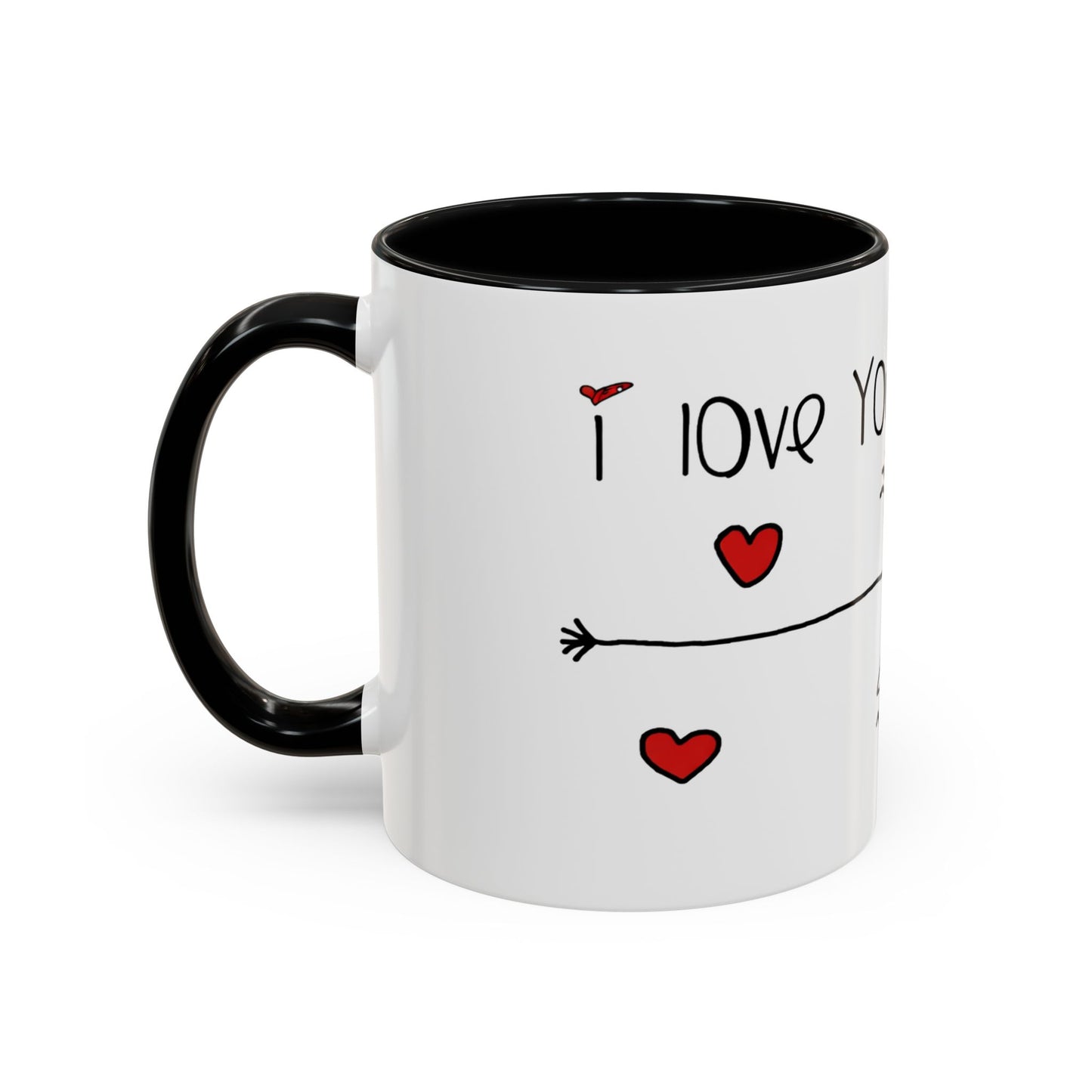 I Love You This Much Coffee Mug — Cute Stick Figure Heart Gift for Valentine’s Day & Anniversaries